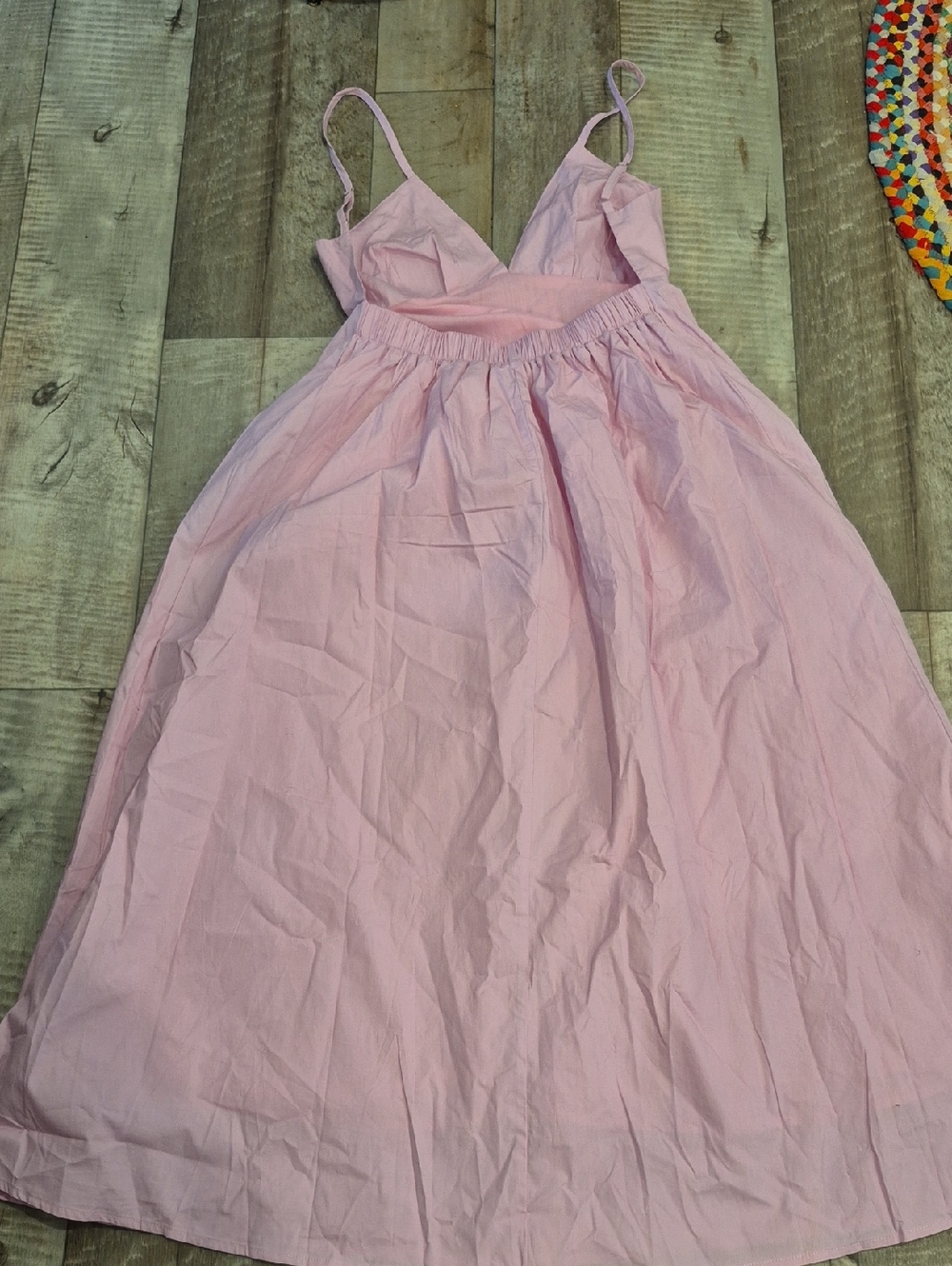 Commense Maxi Slip Dress Coastal Cowgirl Open Back 100% Cotton Pink S NWT - Picture 10 of 11